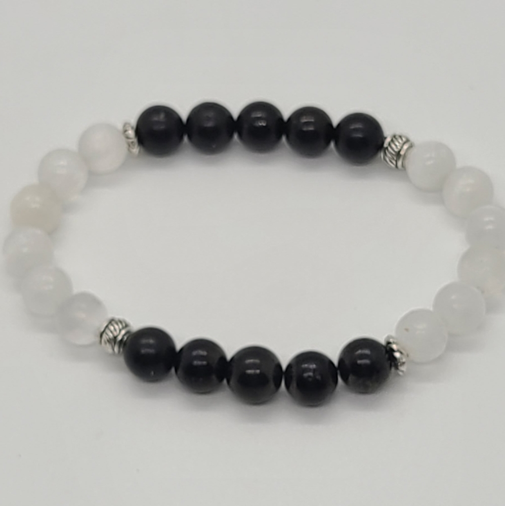 Unisex Shungite and Selenite bracelet.